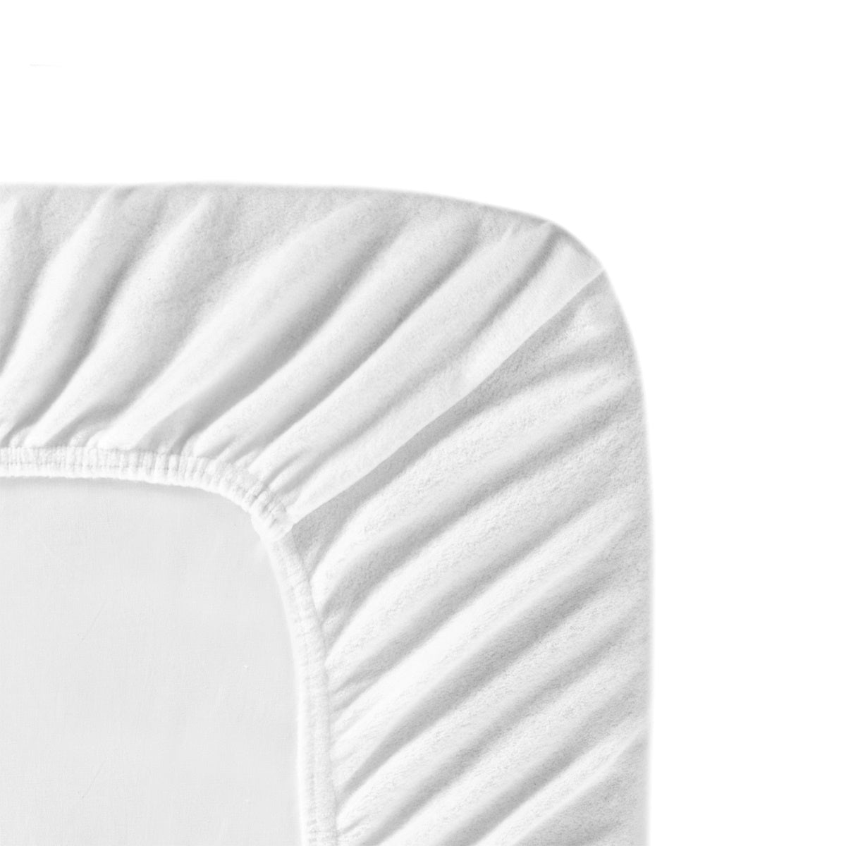 Topper hoeslaken stretch molton dubbele split wit