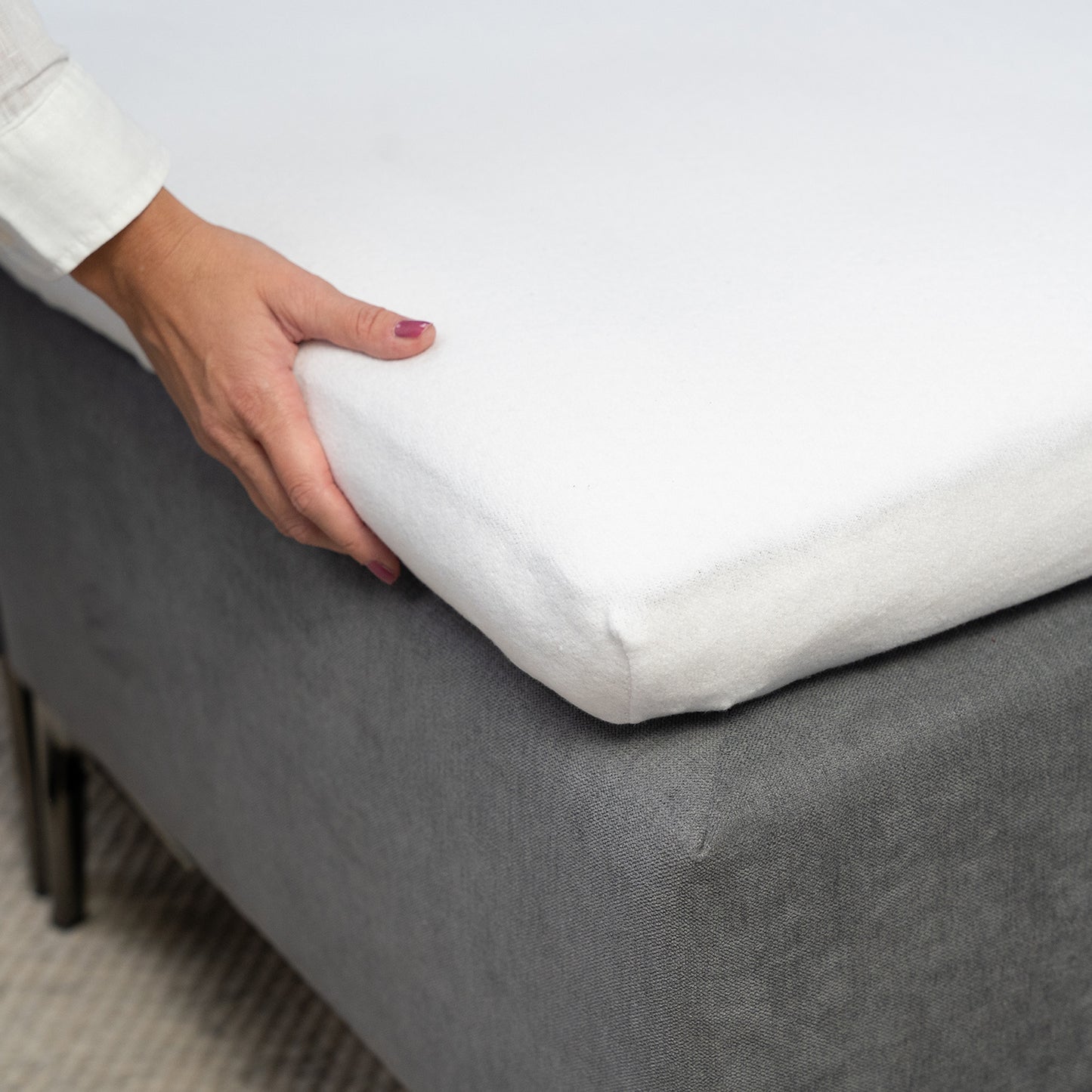 Topper hoeslaken premium molton dubbele split wit