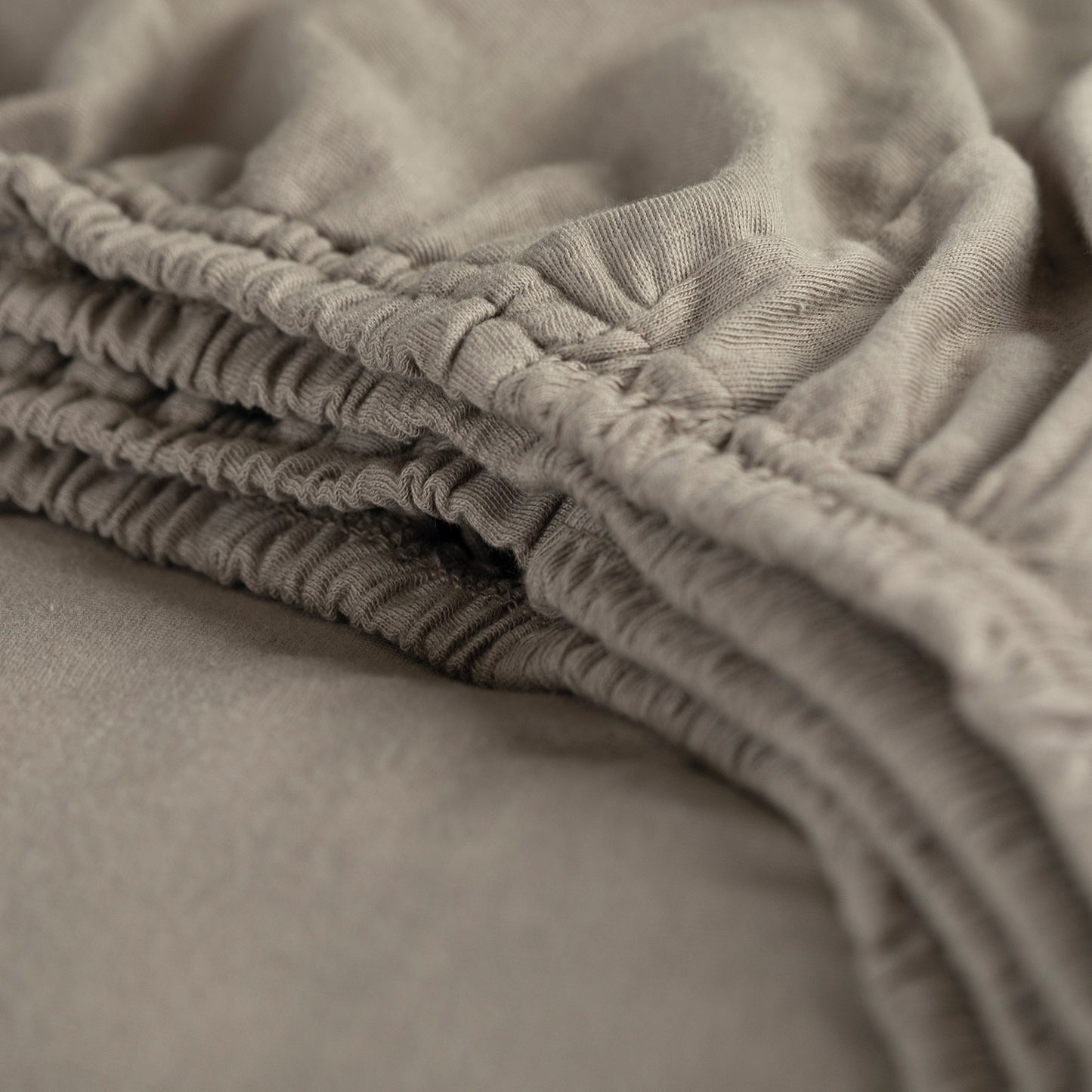 Topper hoeslaken enkele split double jersey taupe