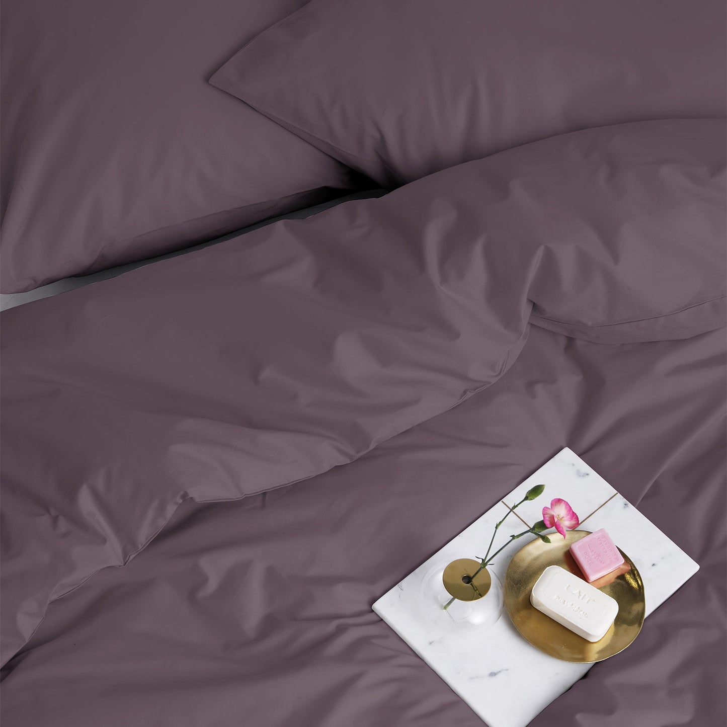 Weekend dekbedovertrek katoen paars