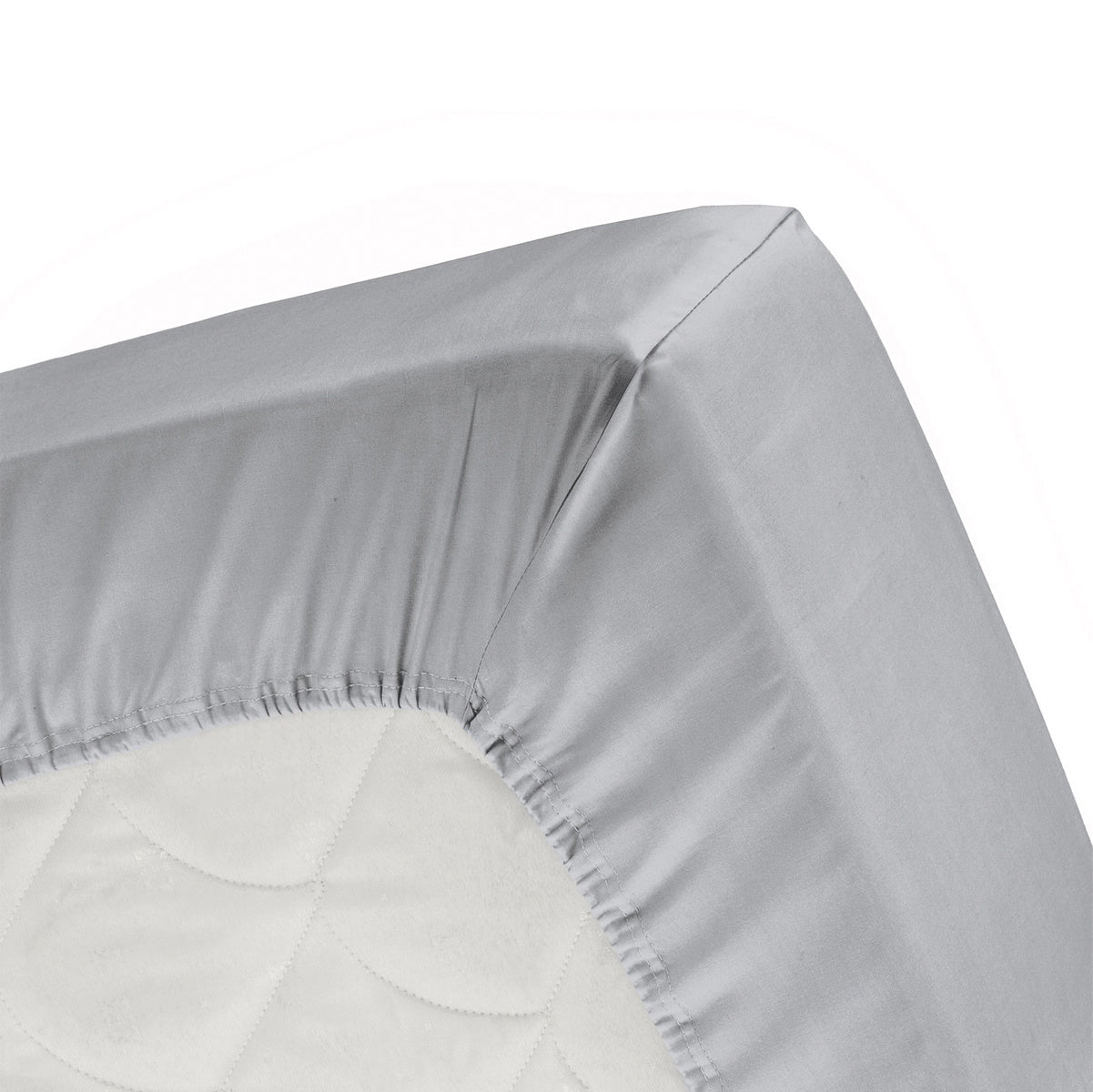 Topper hoeslaken enkele split jersey lichtgrijs