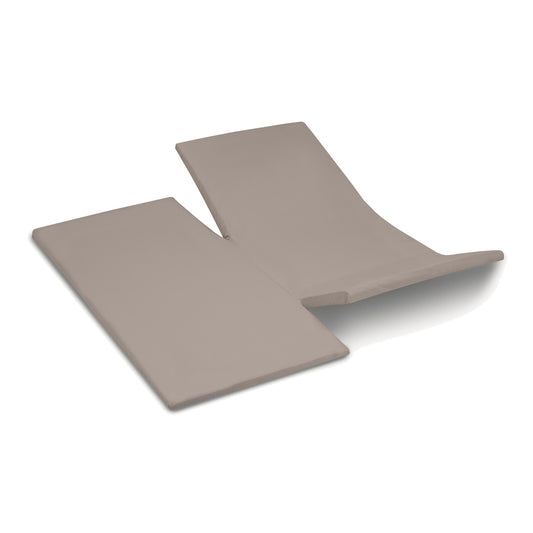 Weekend topper hoeslaken dubbele split katoen taupe