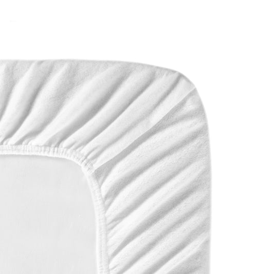 Topper hoeslaken stretch molton dubbele split wit