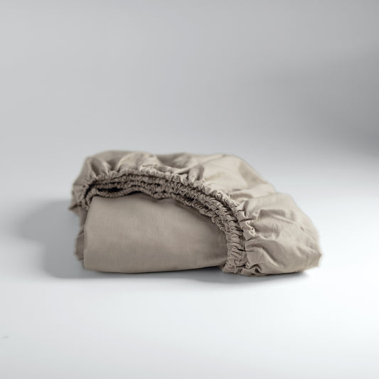 Weekend hoeslaken katoen taupe
