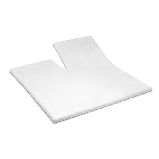 Topper hoeslaken enkele split double jersey wit