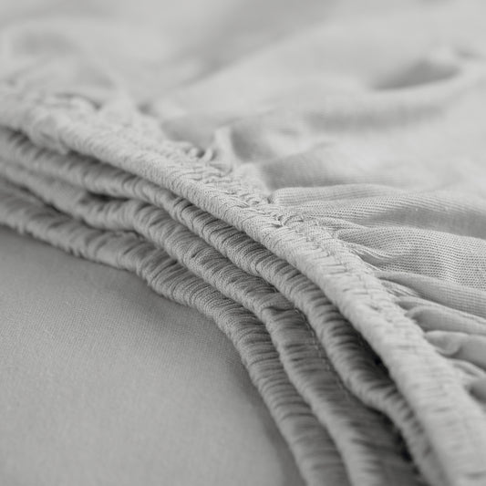 Hoeslaken double jersey lichtgrijs