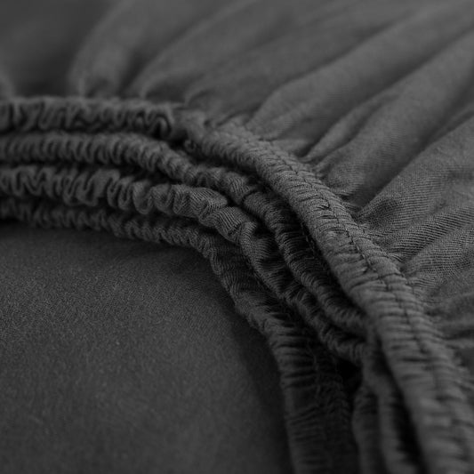 Hoeslaken double jersey antraciet