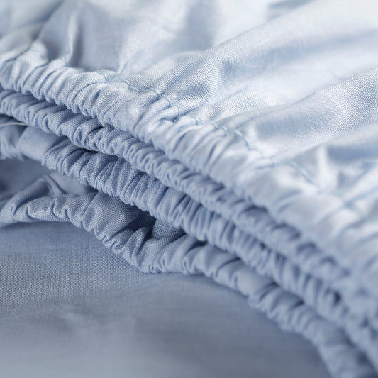 Weekend hoeslaken hoge hoek katoen lichtblauw