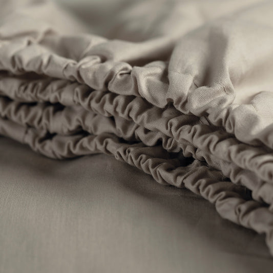 Weekend topper hoeslaken katoen taupe