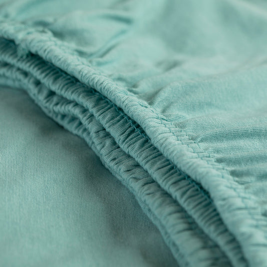 Hoeslaken jersey mineraal groen