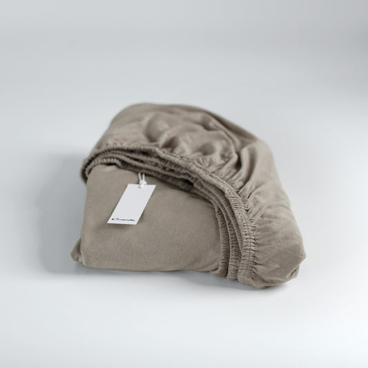 Hoeslaken jersey taupe