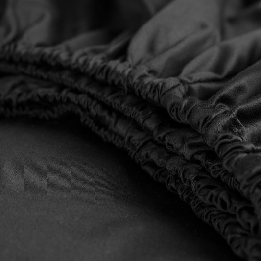 Sundays hoeslaken katoen-satijn zwart