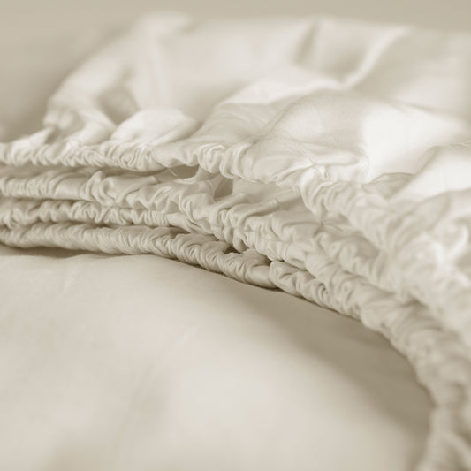 Sundays hoeslaken katoen-satijn ivoor