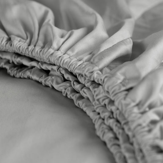 Sundays hoeslaken katoen-satijn lichtgrijs